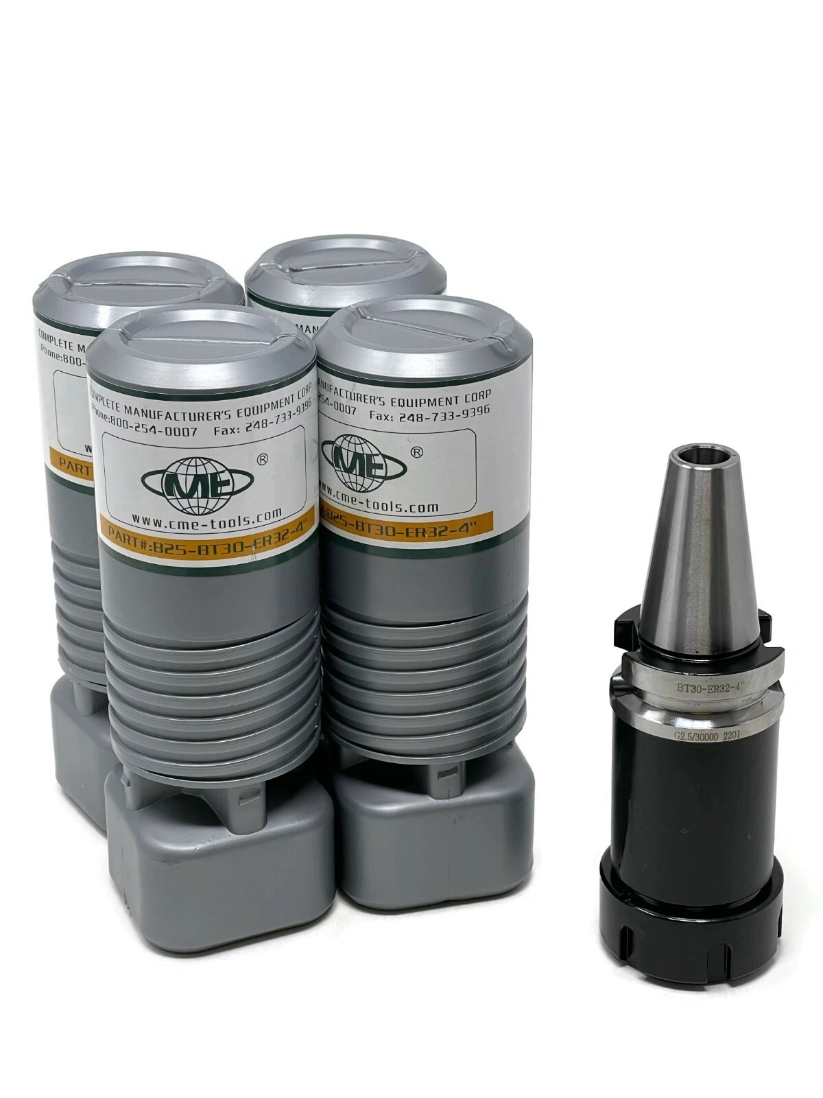 Picture of Cme-Complete Manufacturing Equipment 4Pcs BT30-ER32 Longer 4" Collet Chucks Balanced G2.5/25000Rpm